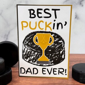 Biglietto d'auguri stampabile "Il miglior papà di sempre" / Biglietto d'auguri divertente da papà di hockey piegato 5x7 / Festa del papà per papà o allenatore - Download digitale in formato PDF