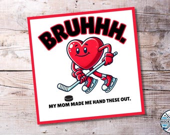 Eishockey Bruhhhh Valentinstag Printable | Lustige Kinder Tween Gen Alpha Slang Karten Bruh Signor | Sofortiger Download PDF | 2 Größen