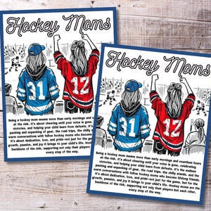 Tarjetas inspiradoras para mamás del hockey: dulce homenaje a la mamá del hockey / Regalo imprimible para el día de la madre para el gerente del equipo / Descarga instantánea en PDF