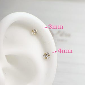 Clous de cartilage en diamant, filetés à l'intérieur, de 16 g, clous de tragus, clou de nez, clou de lèvre