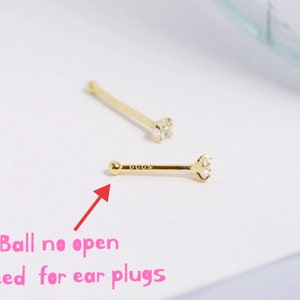 Très petit clou de nez de 20 g en diamant de 1,5 mm-3 mm, anneau de nez, épingles de nez en os, anneau de nez en acier chirurgical, anneau de nez en forme d'os