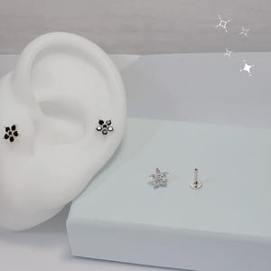 Boucles d'oreilles en cartilage de conque en forme de diamant, 18 g, boucles d'oreilles minimalistes, clous de cartilage, clous de tragus 925S