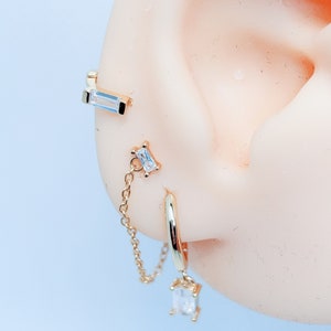 Diamond dainty elegant Hoop Gift Set • Dainty Hoop Earrings set diamond tiny hoop set gift ready