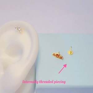 18g climber conch cartilage Stud Earrings, Minimalist Earrings,Cartilage Studs,925S  Tragus Studs