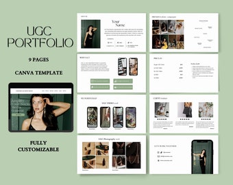 UGC Portfolio Template, Ugc Media Kit, Minimal Ugc Portfolio Template, Ugc Creator, Social Media Marketing Portfolio, Canva Editable