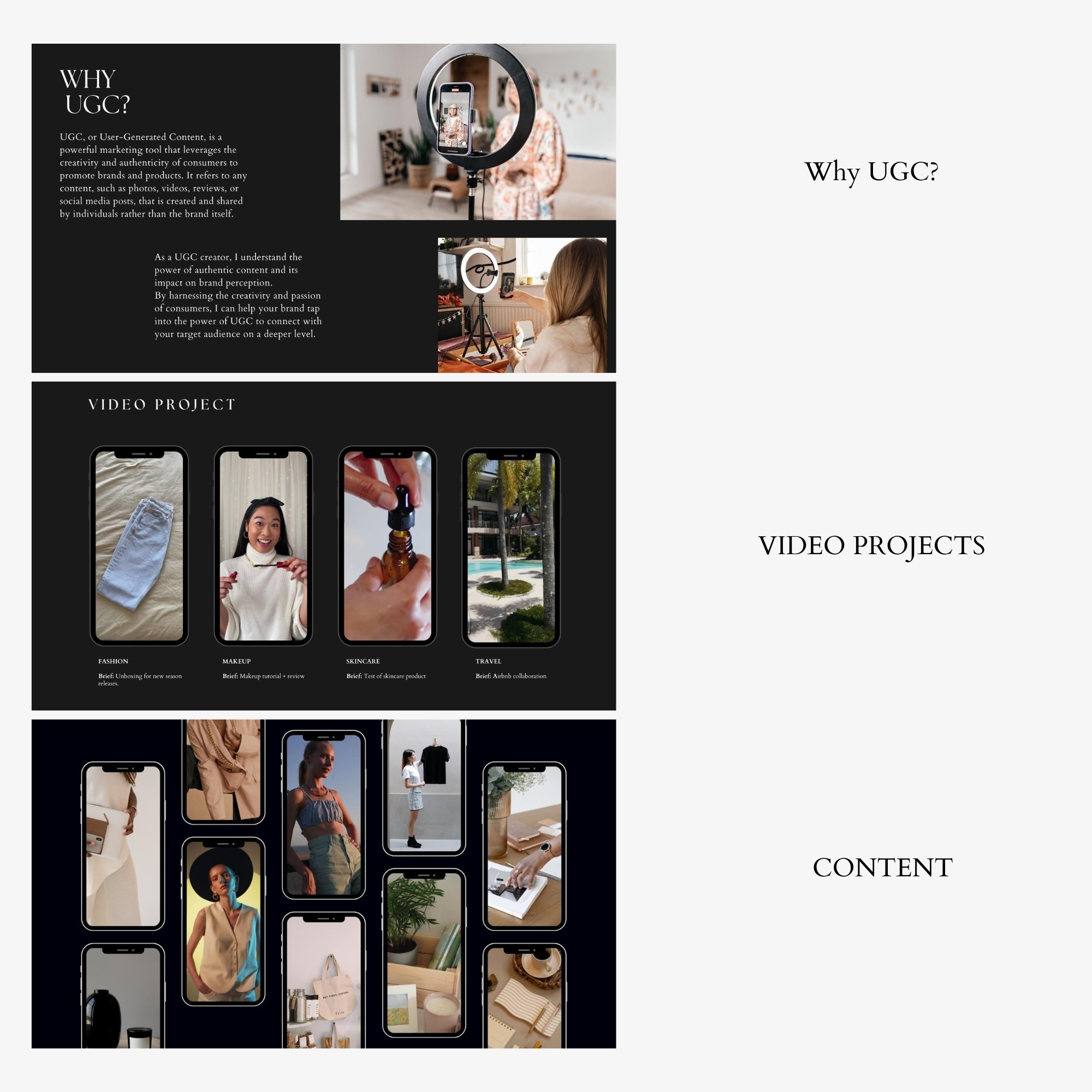 Ugc Style Image UGC Portfolio Template, UGC Template, UGC Media Kit, Minimal Ugc ...