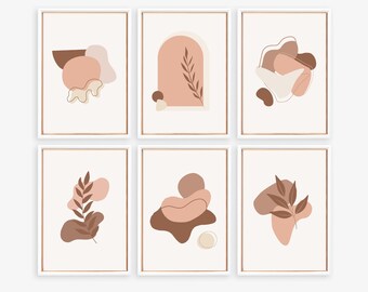 Wall Art Boho Set of 6 Prints, Boho Wall Decor, Bohemian Home Decor, Boho Gallery Wall, Boho Bundle, Downloadable Art Prints, Modern Art