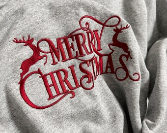 Premium Embroidered Crewneck Sweater, Unisex, Christmas Sweater, embroidered sweatshirt