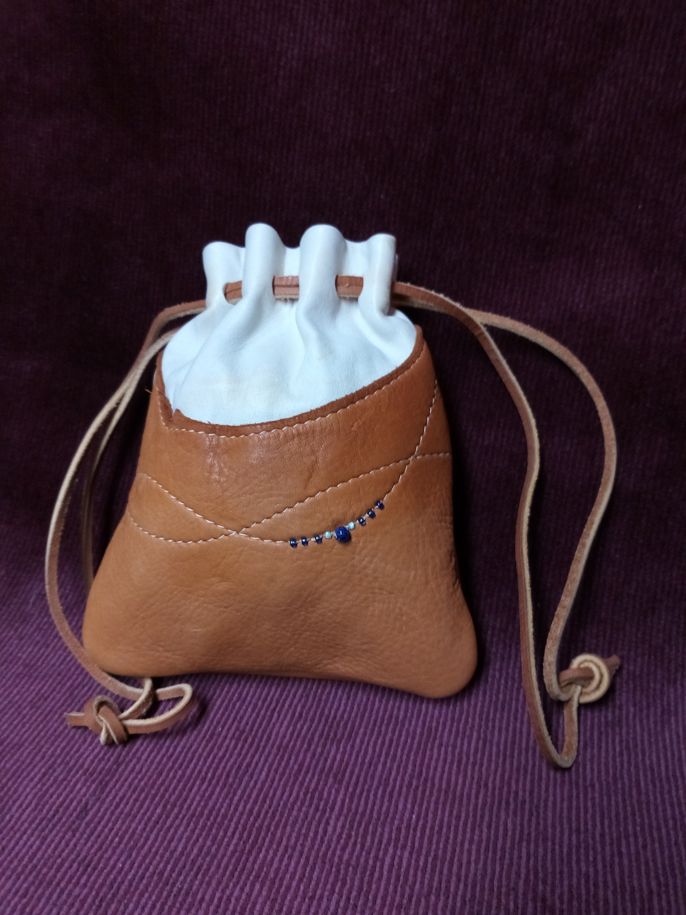 Soft Leather Drawstring Bag - Etsy