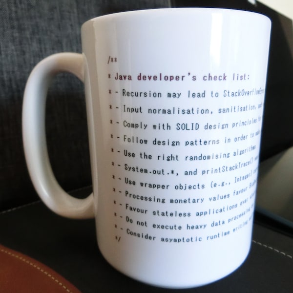 Java Developer's Check List Mug