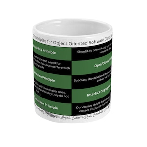 The SOLID Design Principles in the middle of mug