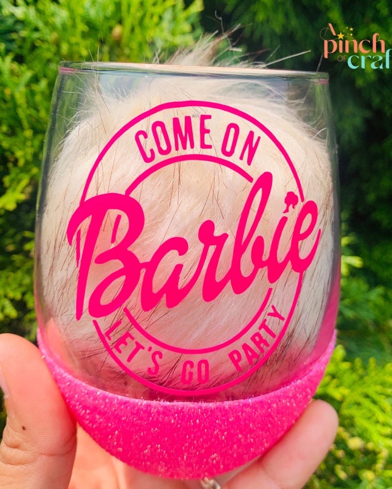 Pink Wine Glasses Custom Wine Glass Come on Let's Go Party Gift Glasses