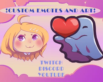 Custom Anime Emotes, Twitch, Discord, Youtube (Digital Painting)