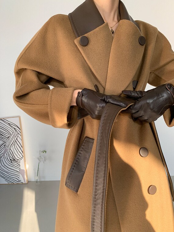 real leather double faced coat