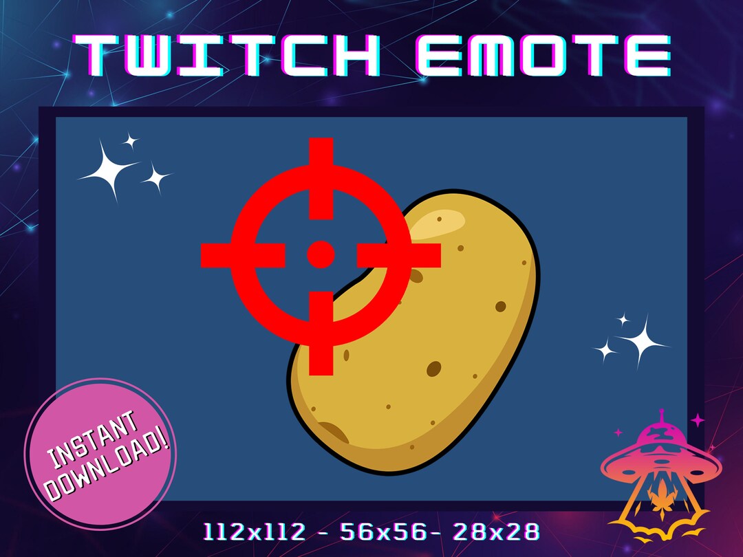 Potato Aim Twitch Emote Youtube Emote Discord Emote Community Emote