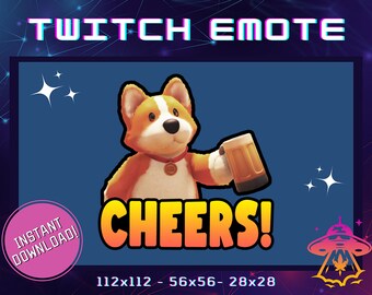 Cheers Party Twitch Emote | YouTube Emote | Discord Emote | Community Emote | Streamer Emote | Funny Emote | Cute Dog Emote | Animals Emote