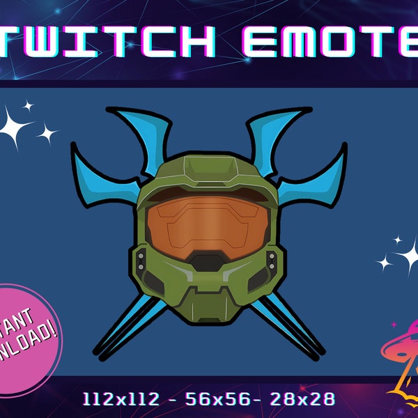 Halo Twitch Emote | YouTube Emote | Discord Emote | Community Emote | Streamer Emote | Funny Emote | Master Chief Emote | Energy Sword Emote