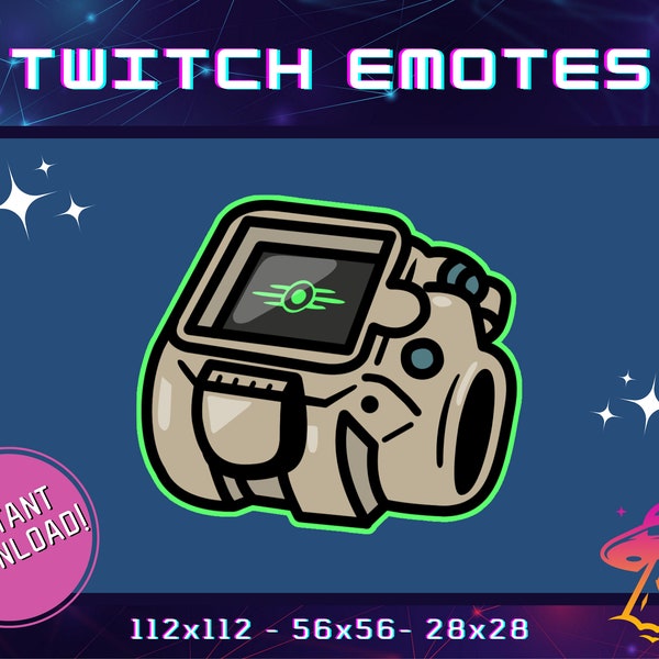 Pip Boy Twitch Emote | Pip Boy Emote | Shelter Game Emote | Streamer Emote | YouTube | Discord | Twitch | Wasteland Vault Tec | Green Emote