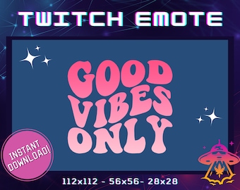 Good Vibes Pink Twitch Emote | YouTube Emote | Discord Emote | Community Emote | Streamer Emote | Funny Emote | Cute Emote | Gaming Emote