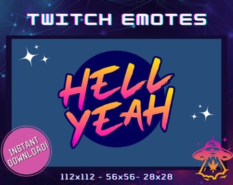 Hell Yeah Twitch Emote | YouTube Emote | Discord Emote | Community Emote | Streamer Emote | Funny Emote | Yellow Pink Emote | W Emote | GG