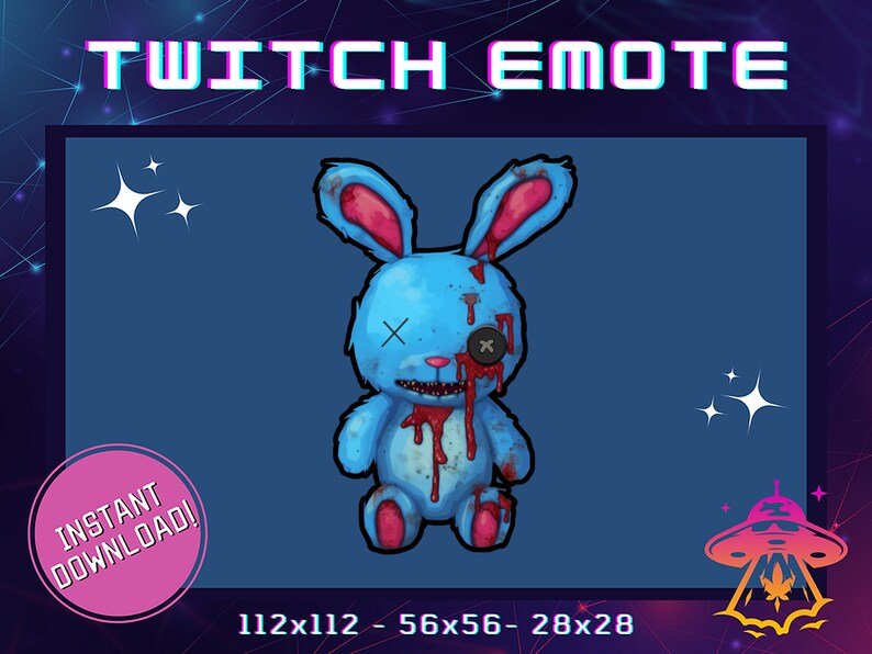 Blue Bunny Twitch Emote Easter Egg Emote MWZ Youtube Discord Twitch COD