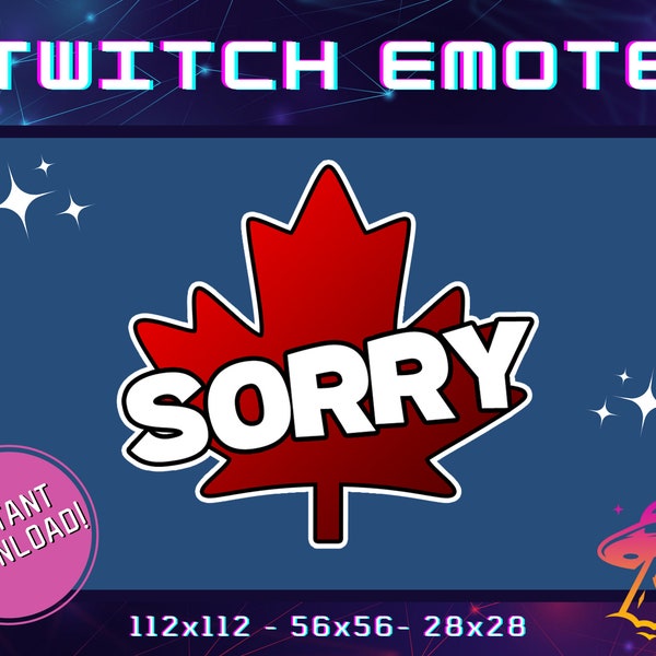 Sorry Canadian Twitch Emote | YouTube Emote | Discord Emote | Community Emote | Streamer Emote | Canada Emote