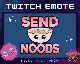 Send Noods Twitch Emote | YouTube Emote | Discord Emote | Community Emote | Streamer Emote | Funny Emote | PinkEmote | Cute Emote | Noodles