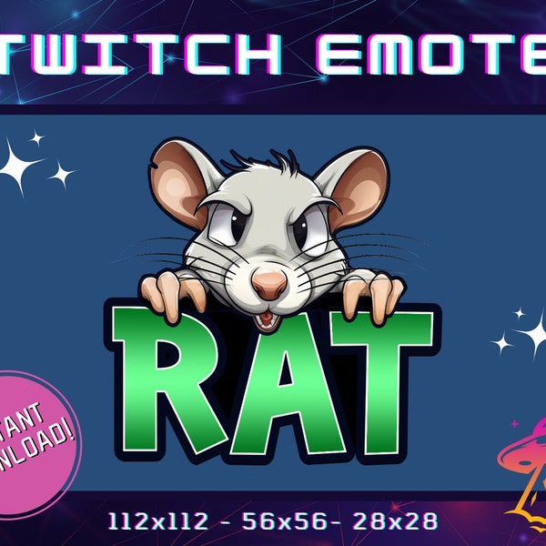 Emote de contraction de rat | Emote YouTube | Emote Discord | Emote communautaire | Emote streamer | Émoticône drôle | Émoticône verte | Emote de rat