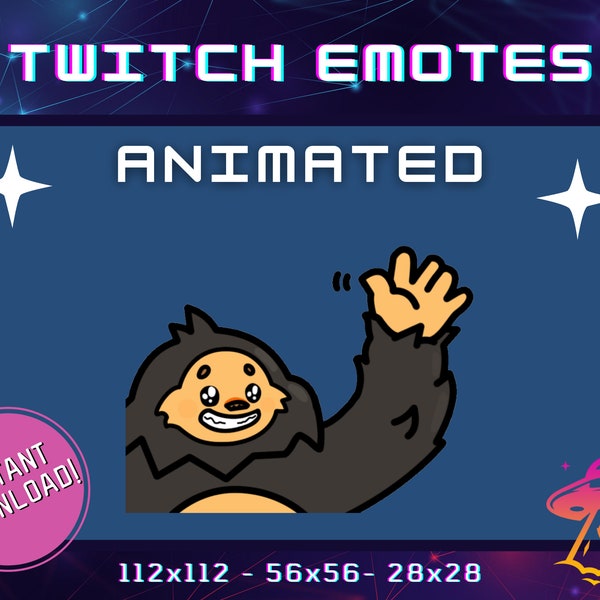 Animated Bigfoot Waving Twitch Emote | YouTube Emote | Discord Emote | Sasquatch Cute Emote | Streamer Emote | Funny Emote | Party Emote