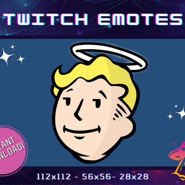 Vault Boy Angel Halo Confused Twitch Emote | Pip Boy Emote | Static Emote | Streamer Emote | YouTube | Discord | Twitch | Vault Shelter Game