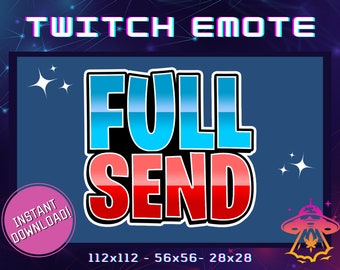 Full Send Twitch Emote | YouTube Emote | Discord Emote | Community Emote | Streamer Emote | Funny Emote | Blue Red Emote | Send It Emote