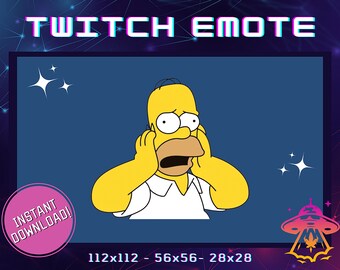 Homer Simpson Twitch Emote | YouTube Emote | Discord Emote | Community Emote | Streamer Emote | Funny Emote | Oh No Simpsons Emote