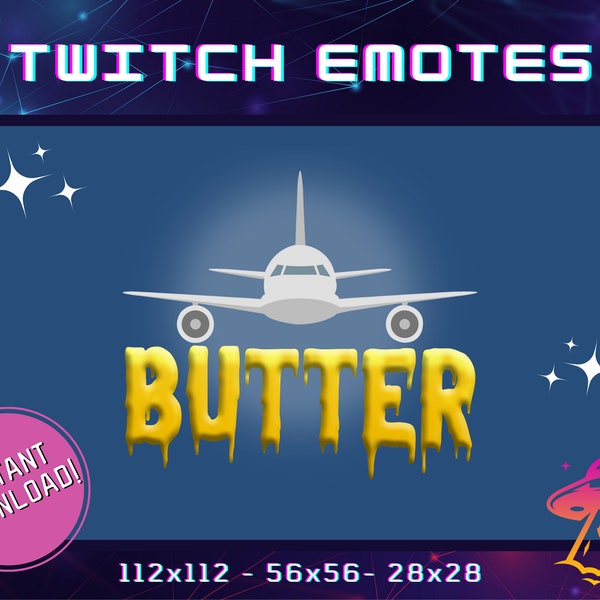 Butter Smooth Twitch Emote | YouTube Emote | Discord Emote | Community Emote | Streamer Emote | Flight Sim | Pilot Airplane Flying Jet