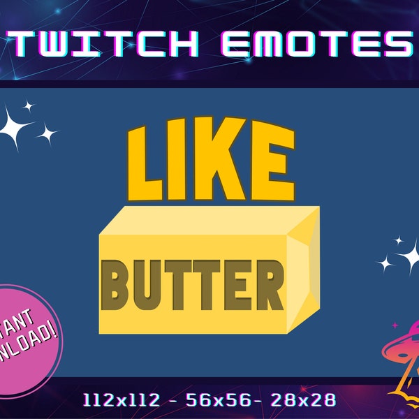 Like Butter Smooth Twitch Emote | YouTube Emote | Discord Emote | Community Emote | Streamer Emote | Flight Sim | Pilot Airplane Flying Jet