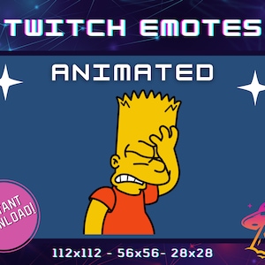 Animated Bart Doh Simpsons Twitch Emote YouTube Emote Discord Cute Cartoon Emote Streamer Emote Funny Emote Frustrated Emote image 1