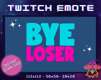 Bye Loser Twitch Emote | YouTube Emote | Discord Emote | Community Emote | Streamer Emote | Funny Emote | Blue Emote | Pink Emote