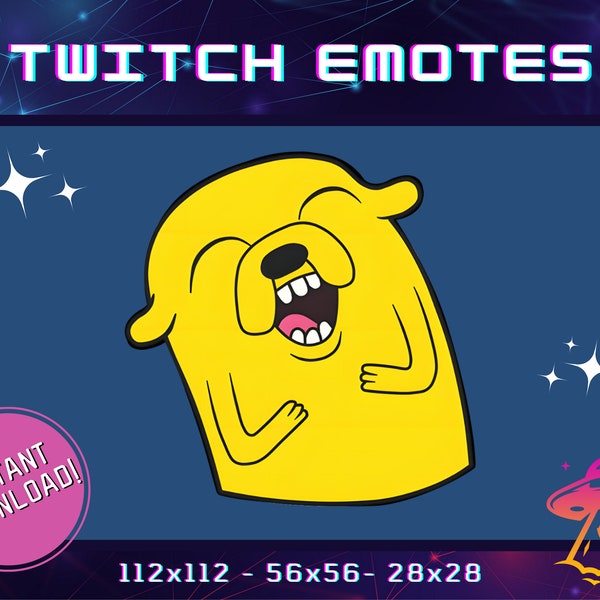 Laughing Jake Twitch Emote | YouTube Emote | Discord Emote | Community Emote | Streamer Emote | Funny Emote  | Cute Emote Adventure Time Dog