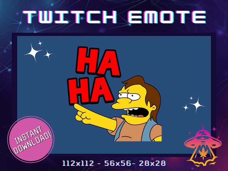 Nelson Ha Ha Simpson Twitch Emote YouTube Emote Discord Emote Community Emote Streamer Emote Funny Emote Laughing Simpsons Emote image 1