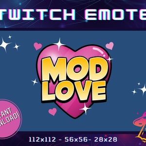 Bubble Mod Love Twitch Emote Mod Love Text Discord Emote 