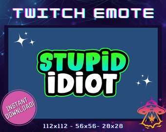 Stupid Idiot Twitch Emote | YouTube Emote | Discord Emote | Community Emote | Streamer Emote | Funny Emote | Meme Emote | Green Emote