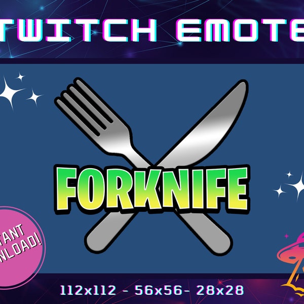 Forknife Twitch Emote | YouTube Emote | Discord Emote | Community Emote | Streamer Emote | Funny Emote | Battle Royale Emote | Victory Emote