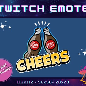 Cheers Twitch Emote | YouTube Emote | Discord Emote | Community Emote | Streamer Emote | Vault Tec Pip Boy Shelter Emote | Nuka Cola