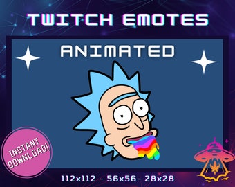 Animated Rainbow Rick Twitch Emote | YouTube Emote | Discord | Cartoon Rick Emote | Streamer Emote | Funny Emote | Gaming Emote