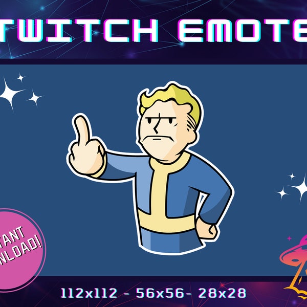 Middle Finger Twitch Emote | Pip Boy Emote | Call of Duty Emote | Streamer Emote | YouTube | Discord | Twitch | Finger F U | Funny Emotes