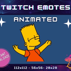 Animated Bart Dancing Simpsons Twitch Emote YouTube Emote Discord Cute Emote Streamer Emote Funny Emote Party Dance Emote image 1