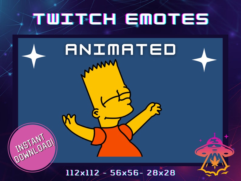 Animated Bart Dancing Simpsons Twitch Emote YouTube Emote Discord Cute Emote Streamer Emote Funny Emote Party Dance Emote image 1