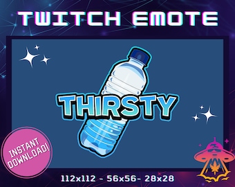 Thirsty Twitch Emote | YouTube Emote | Discord Emote | Community Emote | Streamer Emote | Thirsty Emote