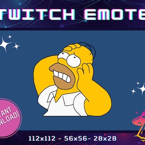 Homer Simpson Twitch Emote YouTube Emote Discord Emote Community Emote Streamer Emote Funny Emote Oh No Simpsons Emote image 1
