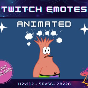 Animated Funny Patrick Mind Blown Twitch Emote | YouTube Emote | Discord Emote | Cartoon Sponge Emote | Streamer Emote | Funny Emote | Meme