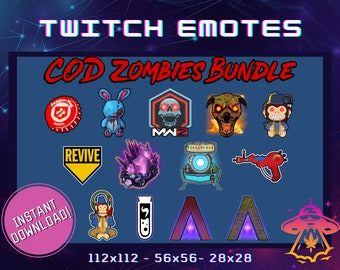Zombies Bundle Emotes | YouTube Emote | Discord Emote | Community Emote | Streamer Emote | Funny Emote | Perk Cola Aether Zombies Twitch